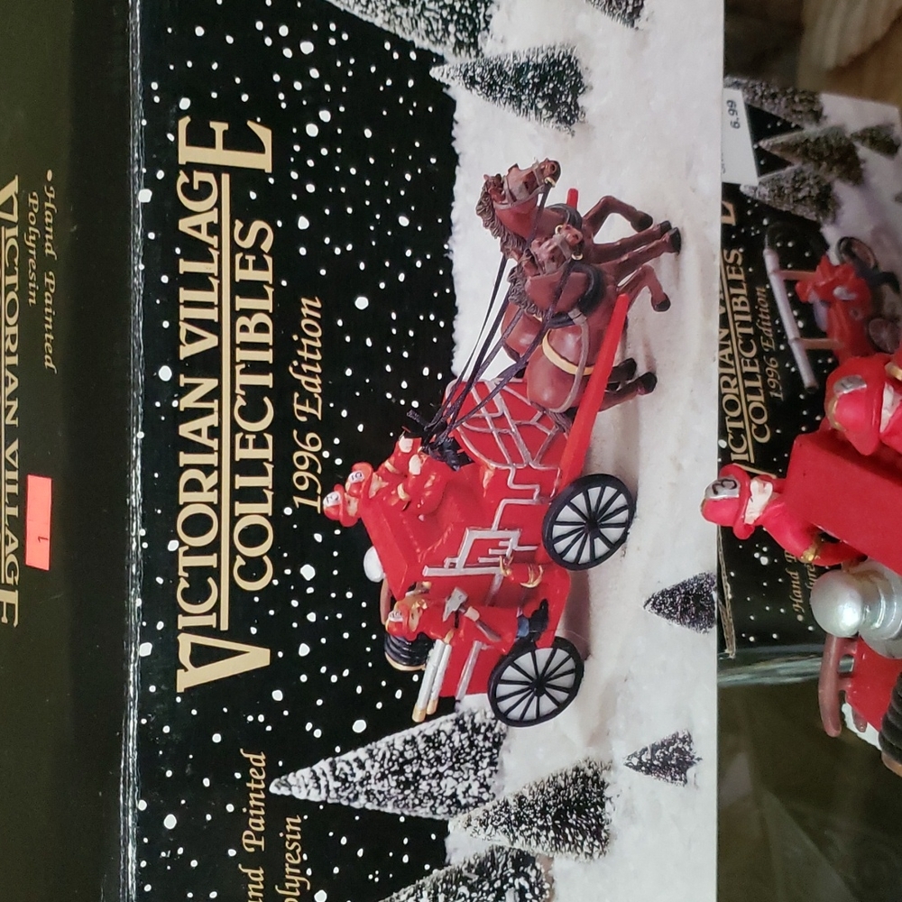 Victorian Village ,1996, Old Towne Horse Drawn Fire Engine and Fire Pumper